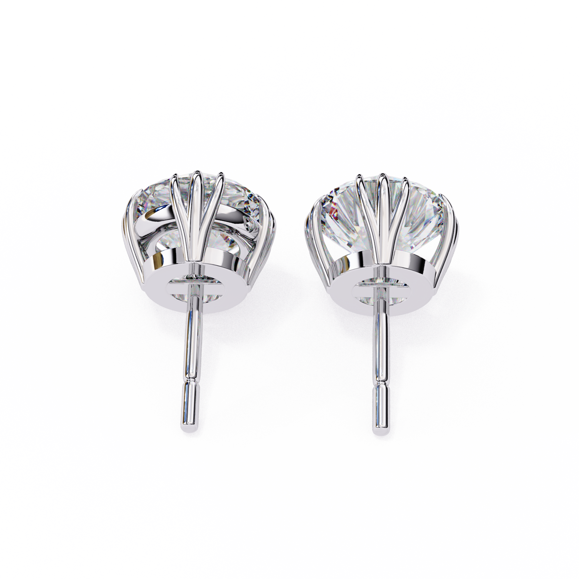 Solitairekart 2.8ct Round Cut Natural Diamond Stud Earrings-H Color, VS1 Clarity